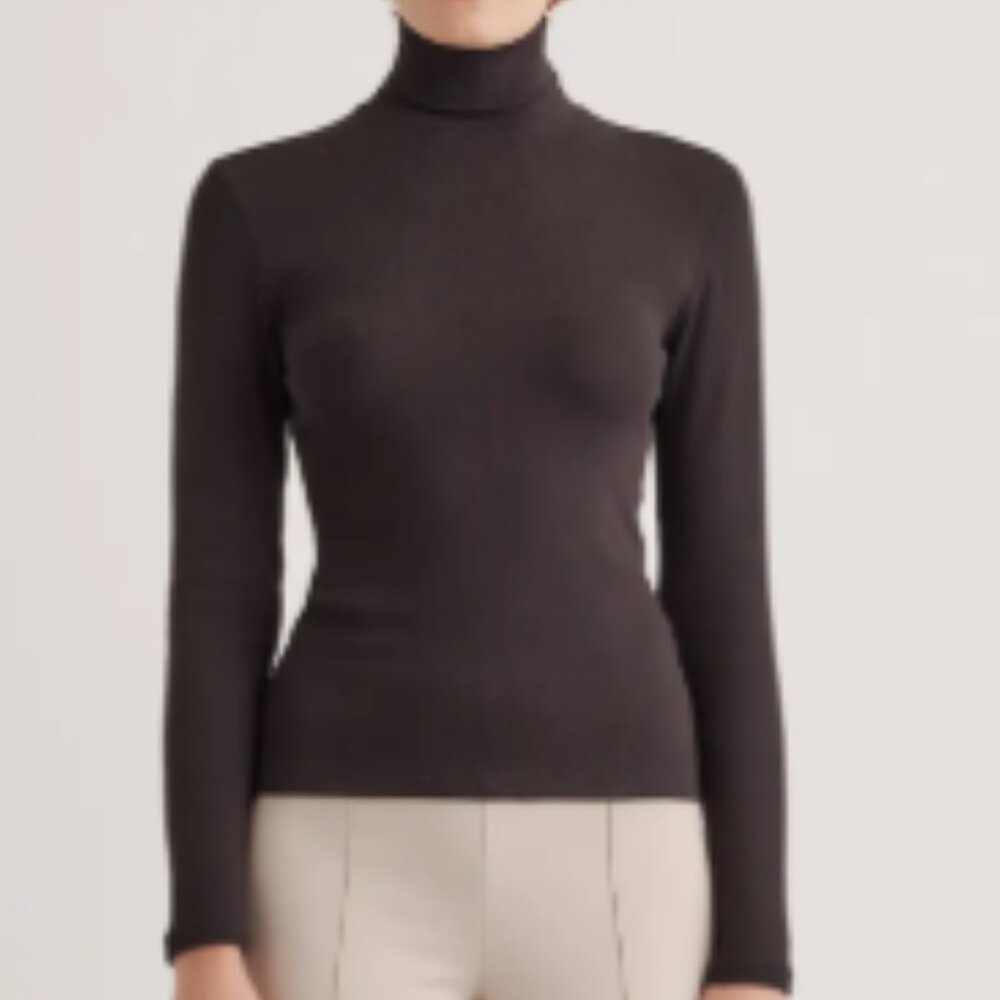 Quince Organic Cotton Micro-Rib Turtleneck